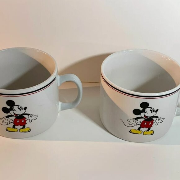 Mickey Mouse Disney Snack Plate Cup Mug Soup Sandwich Set Ceramic Vintage - Picture 5 of 9